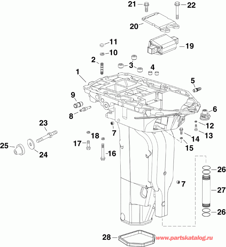 ��������� �������� ����� Evinrude E300DSLISF  - haust ������ Inner