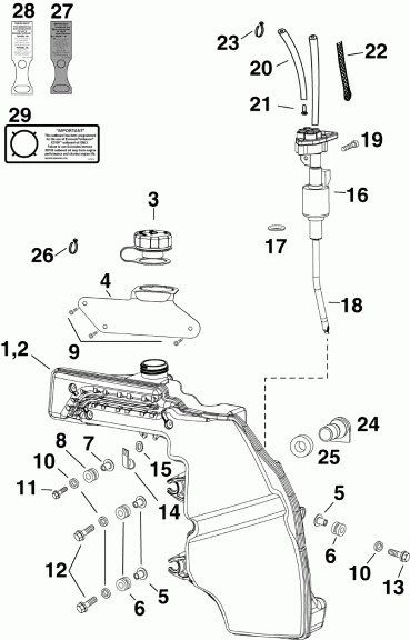 �������� ��������� ����� EVINRUDE E40DRLISF  - l Tank & ����� / l Tank & Pump