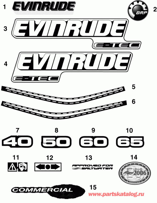��������� ����� Evinrude E50DSLISF  - cals / cals