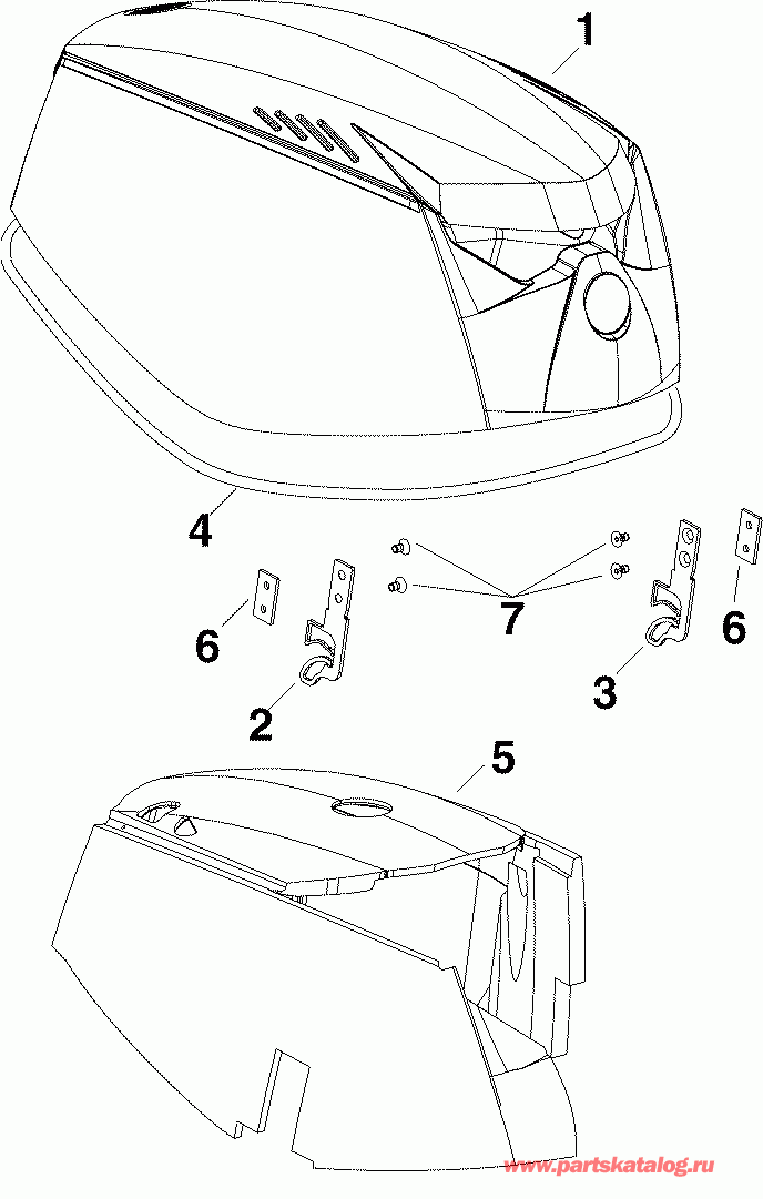 ��������� EVINRUDE E50DSLISR  - gine Cover - gine ������