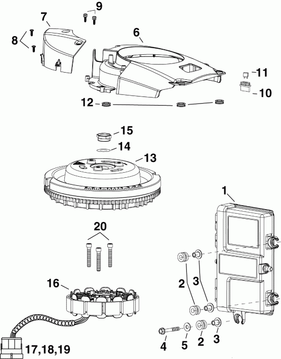 ��������� �������� ����� EVINRUDE E55MRLISA  - m, ������, �������
