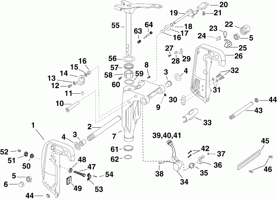 ��������� ��������� EVINRUDE E60DTLISF  - ivel ��������� / ivel Bracket