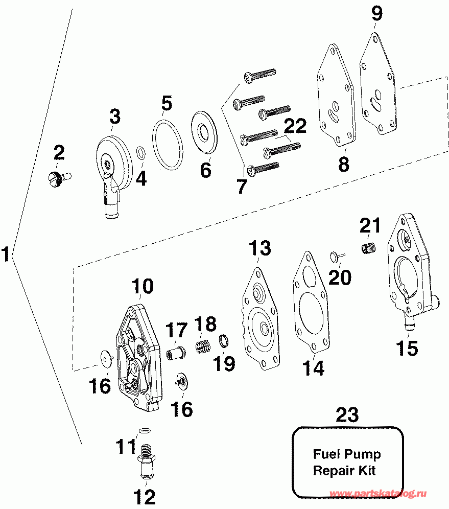  Evinrude E75DPLISD  - el Lift Pump