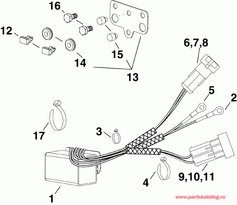  EVINRUDE E75DSLISF  - im & Tilt Relay / im & Tilt ����