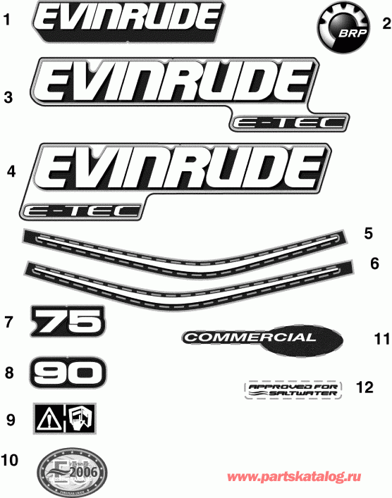    Evinrude E90DPLISD  - cals / cals