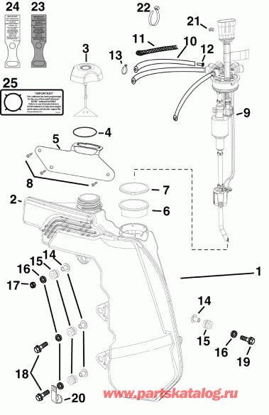 ��������� EVINRUDE E90DPXISD  - l Tank & ����� - l Tank & Pump