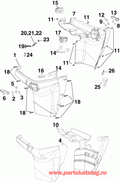 ��������� ����� EVINRUDE E90DPXISF  - wer Engine Cover