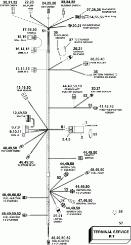 ��������� ����� EVINRUDE E90DSLISF  - gine Electrical Harness / gine ��������� - ���� ��������