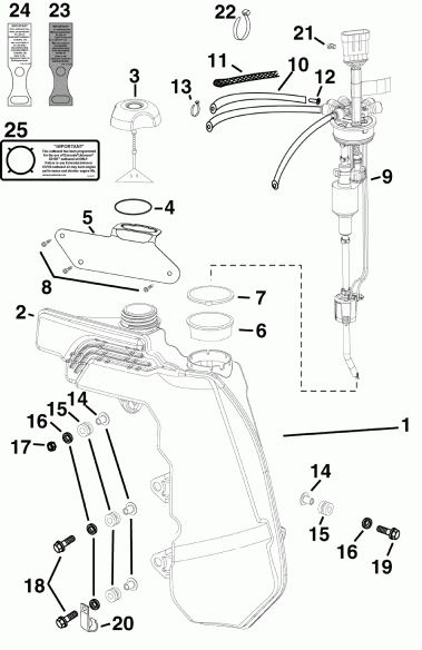 ��������� Evinrude E90WDELISR  - l Tank & �����