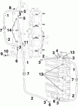 ������� / ������ ��������� Fittings & Oil Recirculation �����s (Cylinder/crankcase Fittings & Oil Recirculation Hoses)