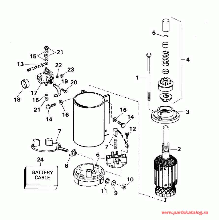 �������� ����� EVINRUDE E100WTLEOC 1995  - ectric ������� & Solenoid / ectric Starter & Solenoid