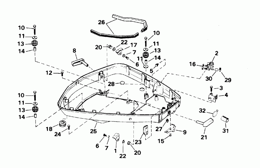�������� ��������� ����� EVINRUDE E100WTXEOC 1995  - wer Engine Cover - wer ������ ��������� (�����)