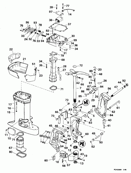 ��������� ����� EVINRUDE E100WTXEOC 1995  - dsection / dsection