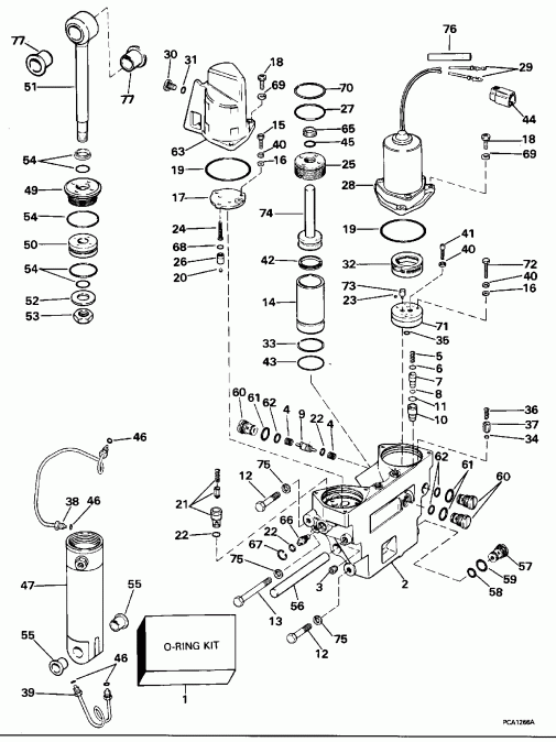 ��������� ����� ������� E112TSLEOC 1995  - wer Trim/tilt Hydraulic Assembly / wer Trim / tilt Hydraulic Assembly