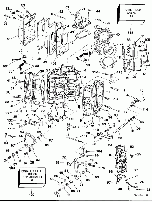 ��������� �������� ����� ������� E112TSXEOC 1995  - linder & Crankcase / linder & ������ ���������