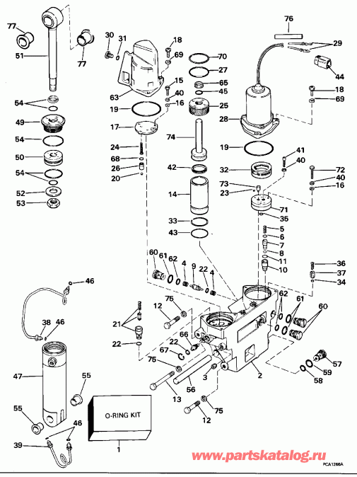 ��������� ������� E112TSXEOC 1995  - wer Trim / tilt Hydraulic Assembly