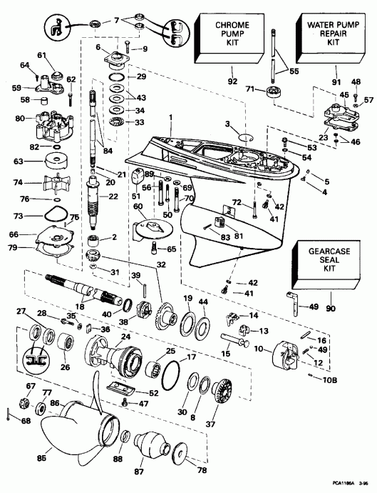  Evinrude E115ELEOC 1995  - 20 ���� Models / 20 In. Models