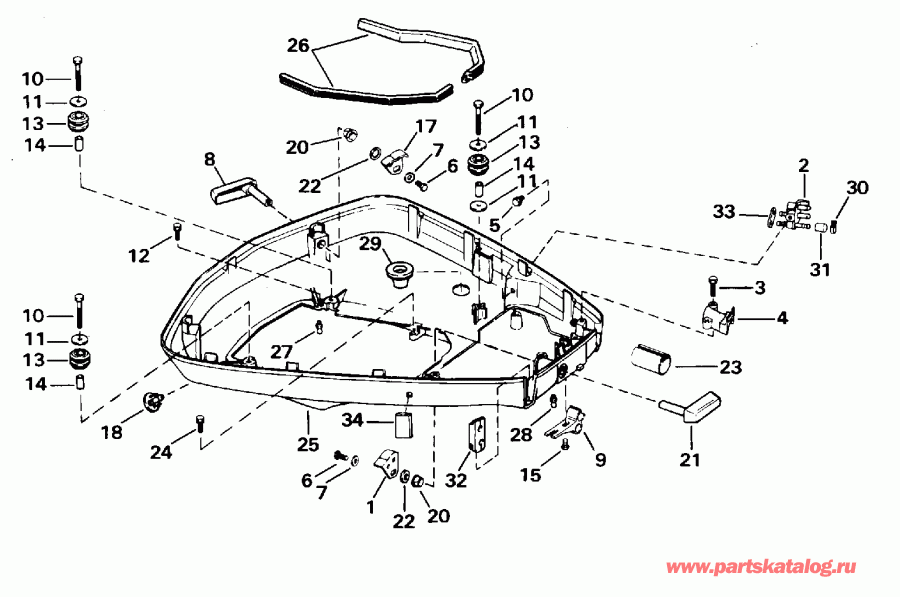  Evinrude E115JKLEOC 1995  - wer Engine Cover / wer ������ ��������� (�����)
