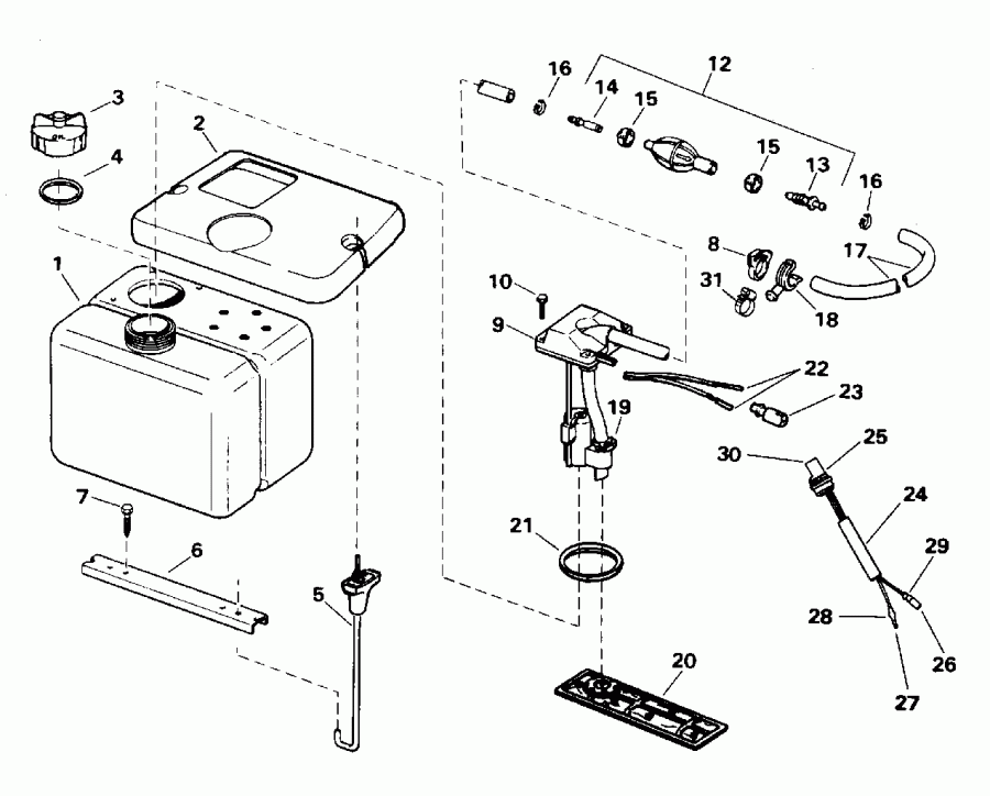 ��������� �������� ����� Evinrude E115JKLEOC 1995  - 1.8 Gallon / 1.8 ������