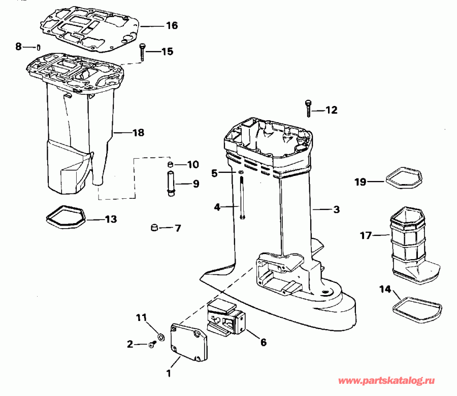 ����� EVINRUDE E115SXEOC 1995  - haust ������ / haust Housing