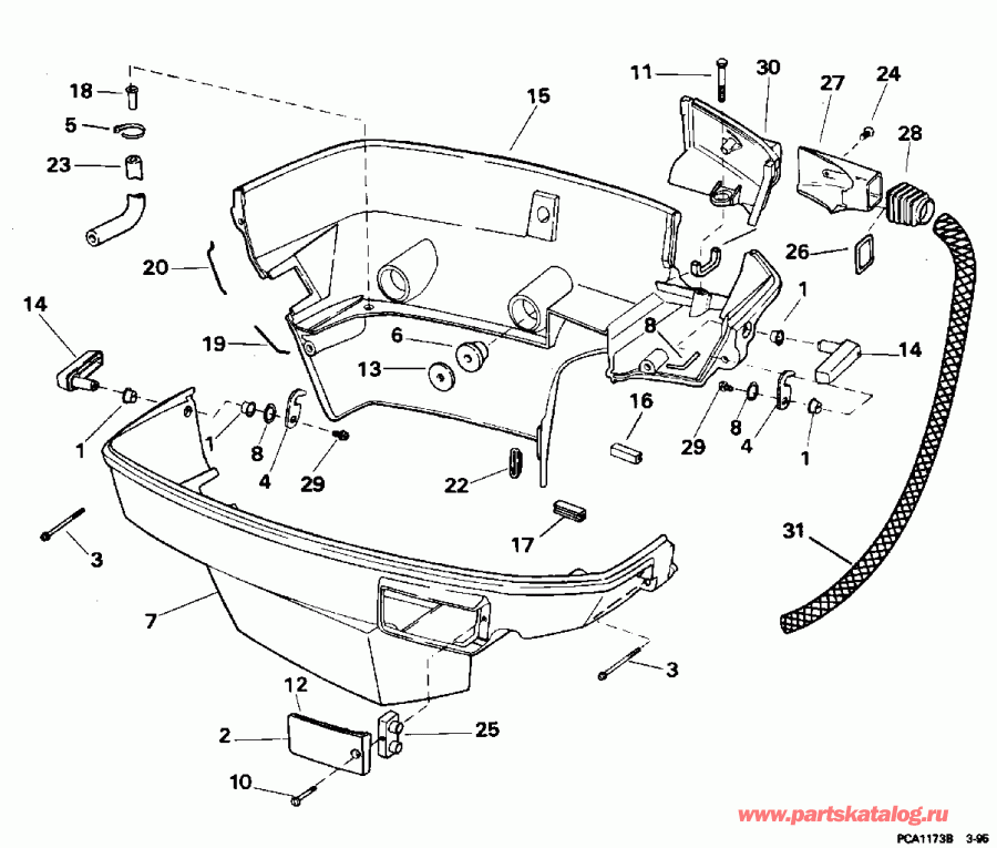 ����� Evinrude E115SXEOC 1995  - wer Engine Cover - wer ������ ��������� (�����)