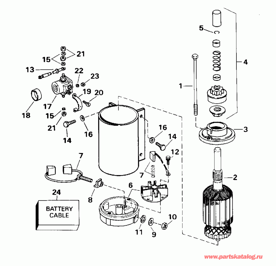 �������� ��������� ����� EVINRUDE E115TLEOR 1995  - ectric Starter & Solenoid / ectric ������� & Solenoid