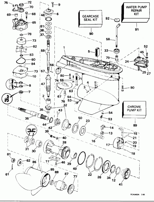 ��������� ����� Evinrude E115TXAOR 1995  - arcase / arcase
