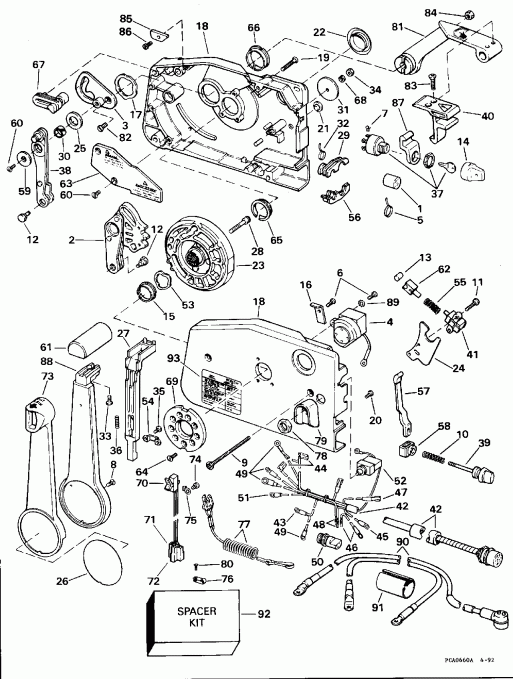����� EVINRUDE E125WTPLE 1995  - mote Control - mote ����������