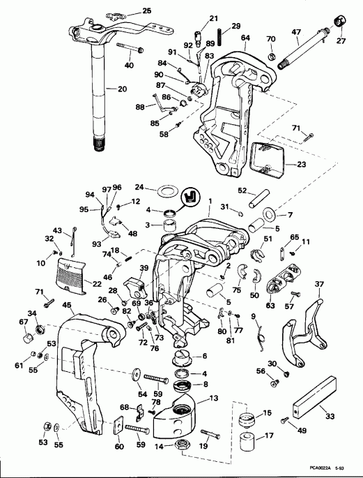��������� ��������� EVINRUDE E150EXEOM 1995  - dsection
