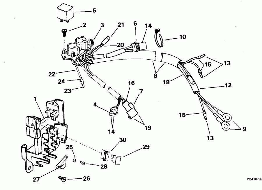 ����� EVINRUDE E200CXEOC 1995  - wer Trim / tilt ��������� / wer Trim/tilt Electrical