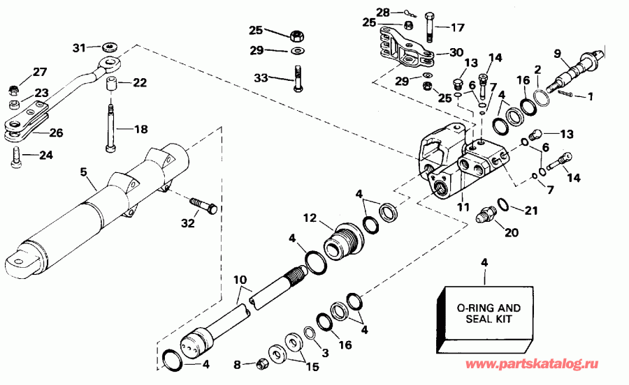 �������� ��������� ����� Evinrude E200CZEOC 1995  - linder & ������ Assembly - linder & Valve Assembly
