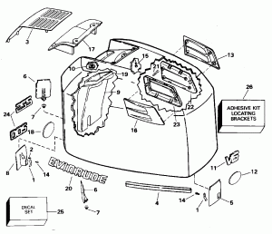 ������ ��������� (�����) - Evinrude - 200stl, 225stl (Engine Cover - Evinrude - 200stl, 225stl)