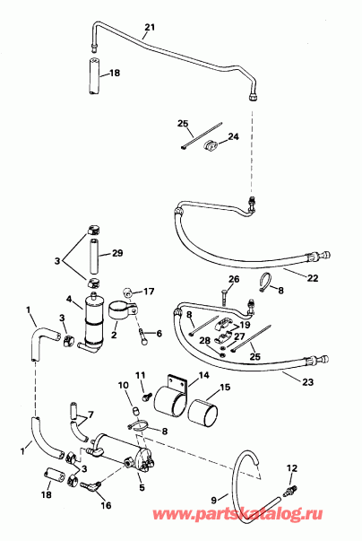 ����� Evinrude E225CZEOB 1995  - wer Steering Group - wer ������� ������� Gro����