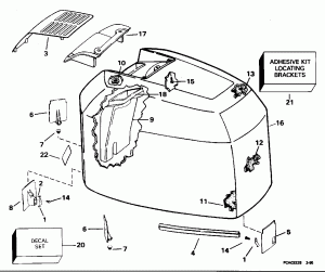 ������ ��������� (�����) - Johnson - 200tx, 200sl, 200cx, 225 (Engine Cover - Johnson - 200tx, 200sl, 200cx, 225)
