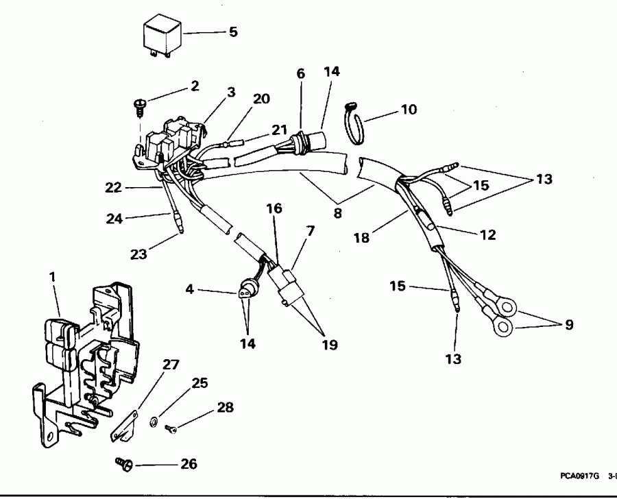 ��������� �������� ����� Evinrude E250CXEOR 1995  - wer Trim / tilt ���������