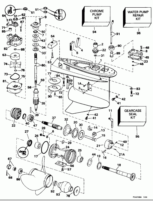 ��������� ����� EVINRUDE E250CZEOR 1995  - �������� �������� - Counter Rotation