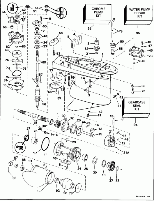 ��������� ����� EVINRUDE E250CZEOR 1995  - Standard Rotation / �������� Rotation