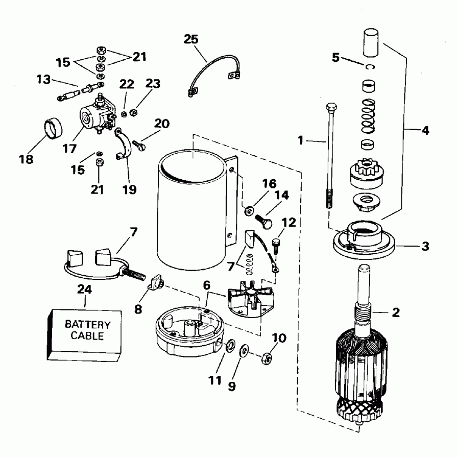 �������� ����� Evinrude E40EEOD 1995  - ectric Starter & Solenoid