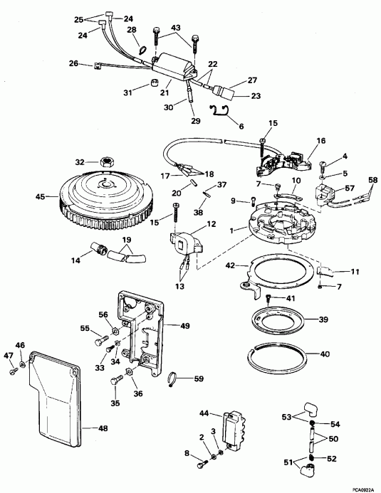 ����� Evinrude E50BEEOD 1995  - 25 & 40 Rope Start - 25 & 40 ���� Start