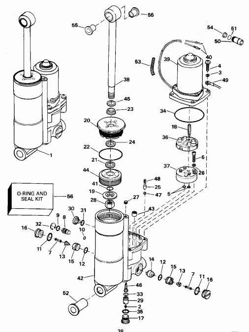 ��������� Evinrude E50BELEOD 1995  - wer Trim / tilt - wer Trim/tilt