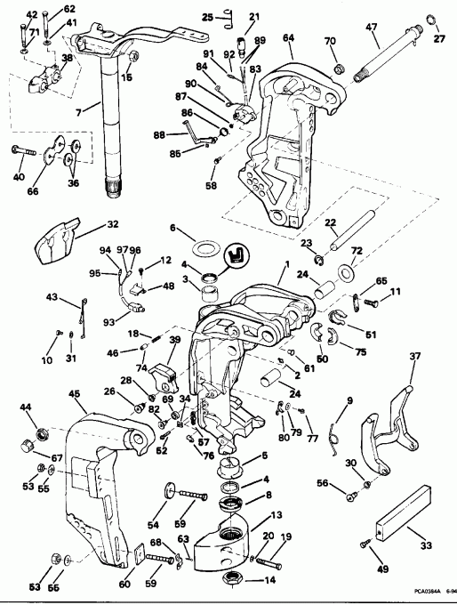��������� EVINRUDE E50DTLEOS 1995  - Power Trim & Tilt / ���������������� ��������� �������