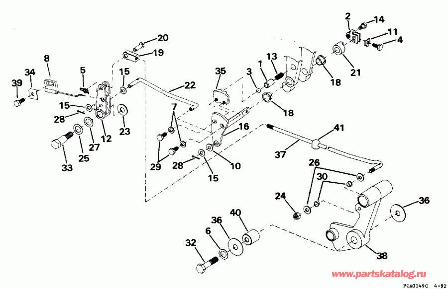 �������� ��������� ����� Evinrude E50TELEOD 1995  - ift & Throttle Linkage (continued) - ift & ����������� ��������age (continued)