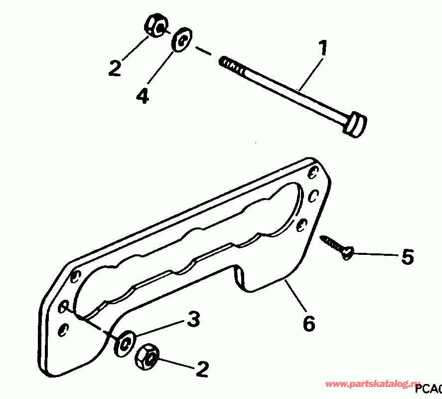 ��������� ��������� Evinrude E50TELEOD 1995  - ansom Mount Kit P/n 433459