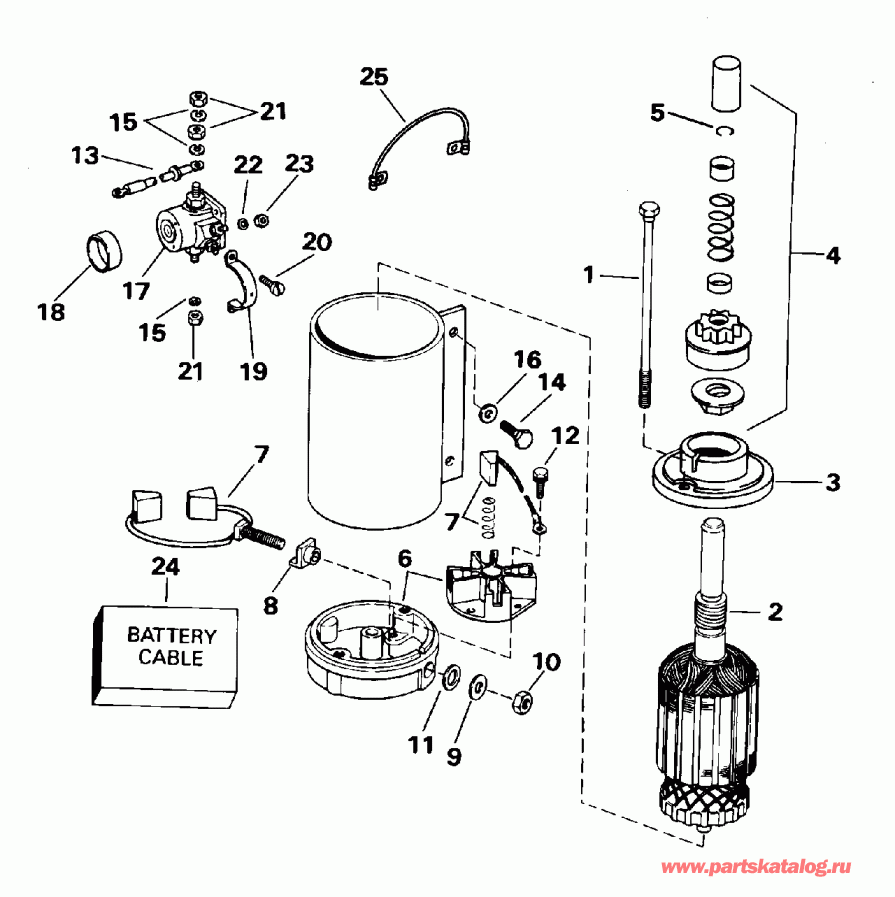 ��������� EVINRUDE E50TLEOD 1995  - ectric Starter & Solenoid / ectric ������� & Solenoid