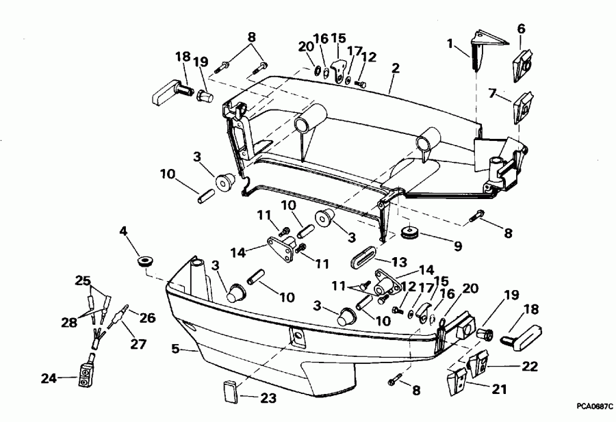 ��������� ����� Evinrude E50TLEOD 1995  - wer ������ ��������� (�����) / wer Engine Cover