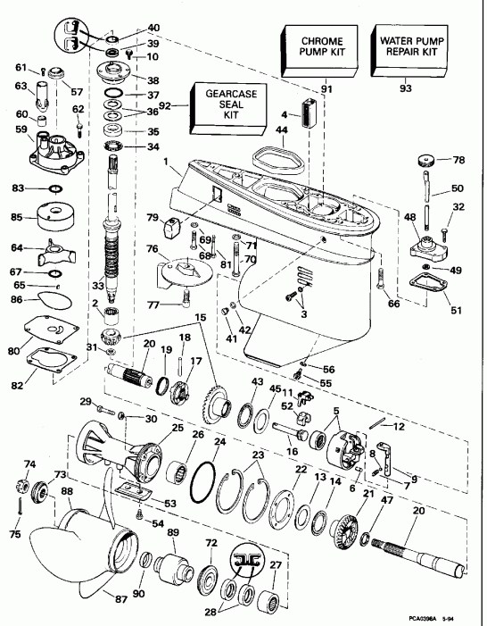 ��������� �������� ����� Evinrude E50TTLEOS 1995  - arcase