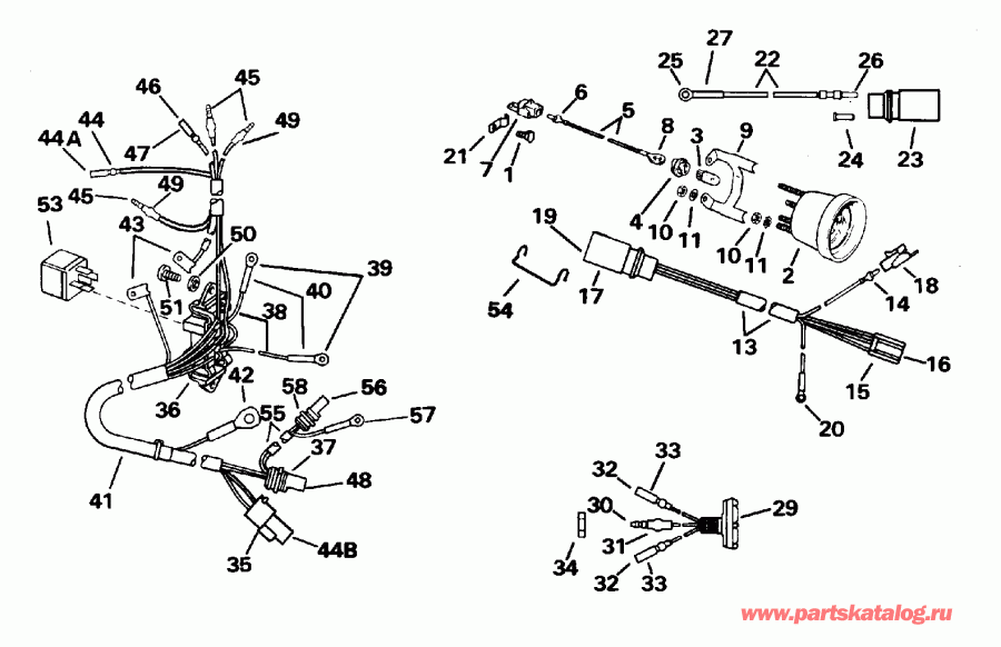 ��������� ����� Evinrude E60ELEOC 1995  - wer Trim/tilt Electrical / wer Trim / tilt ���������