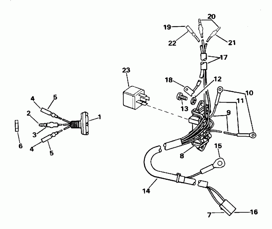 ��������� EVINRUDE E60TTLEOC 1995  - wer Trim / tilt ��������� - wer Trim/tilt Electrical