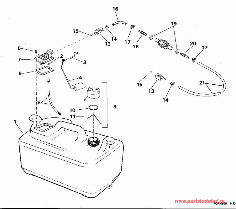 ��������� ��������� Evinrude E65RSLC 1995  - el Tank