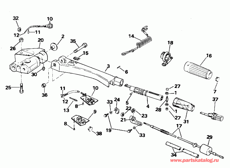 ��������� Evinrude E65RSLC 1995  - ee������ Handle / eering Handle